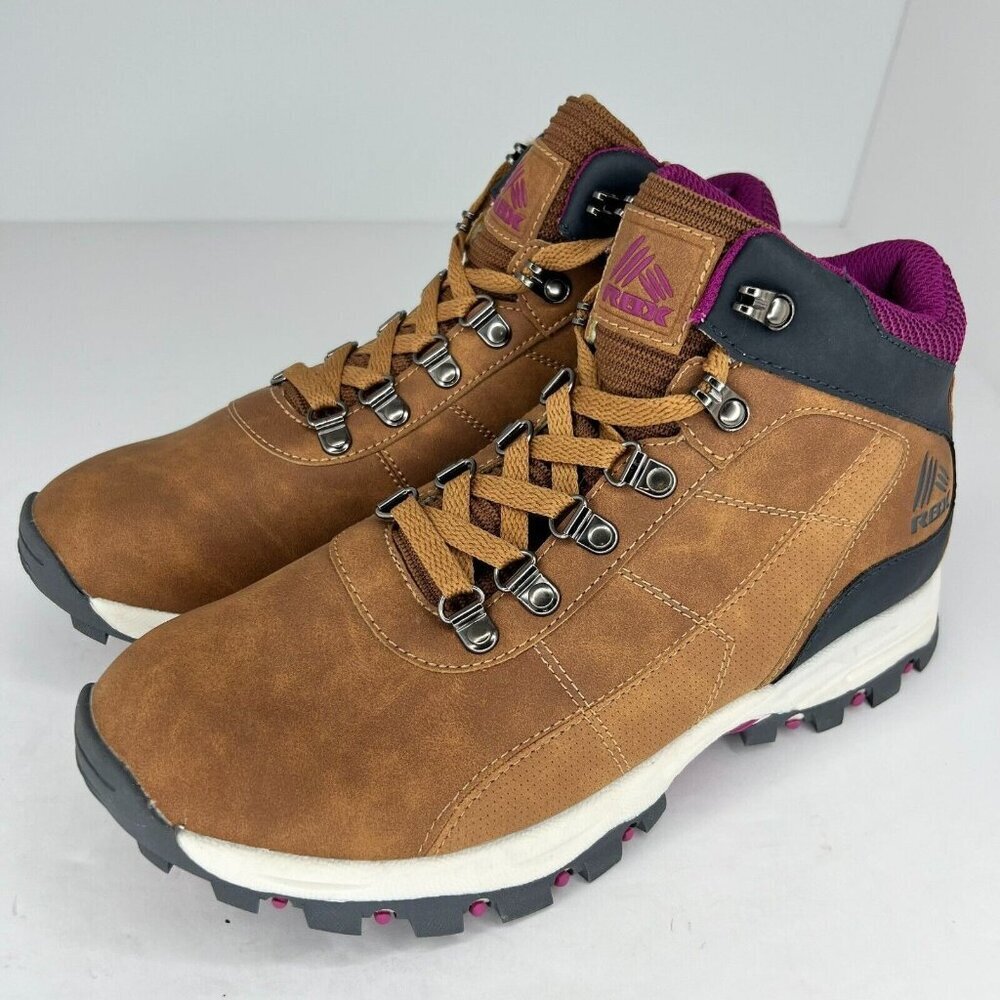 RBX Womens EF9037 Turbo Brown Black Synthetic Lace Up Size 10 Hiking Boots
